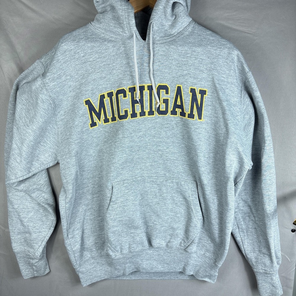 Steve & Barry's Michigan Wolverines Sweatshirt Mens Medium Gray Hoodie NCAA
